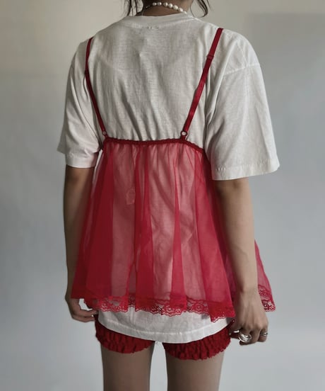 【USED】 Lace See-through Camisole Top /220716-029
