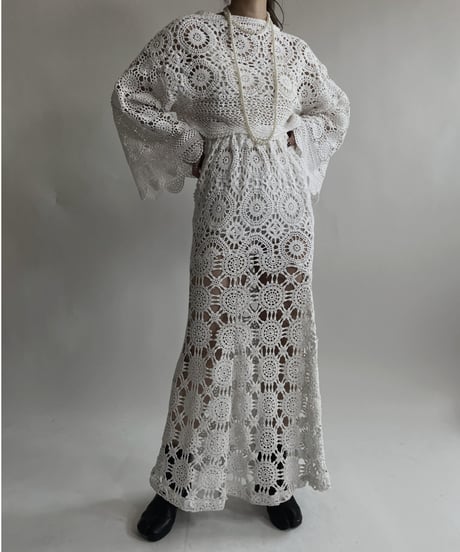 【RE;CIRCLE】 RE Crochet Lace Shirt Tops / 220427-012