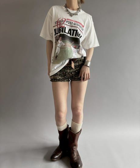 【USED】 98's Baseball Newspaper T-Shirt / 260607-005