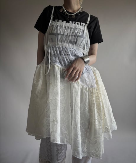 【RE;CIRCLE】RE Crochet Lace Patch work Camisole One-Piece Middle/250731-001