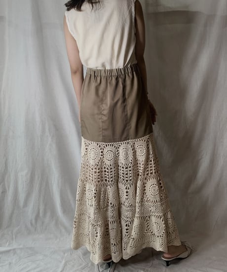【RE;CIRCLE】 RE Crochet Long Skirt①/210512-016