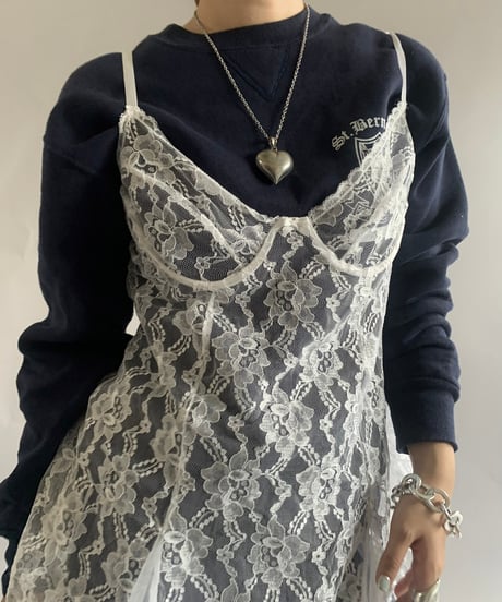 【USED】 lace Patterned Camisole Top /241102-004