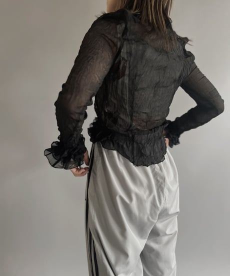 【USED】  L/S Sheer Frilly  Shirt / 230624-031