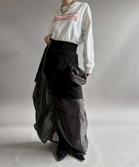 【RE;CIRCLE】 RE U.S Military Rebuild Parachute Layered Skirt Black / 260423-006
