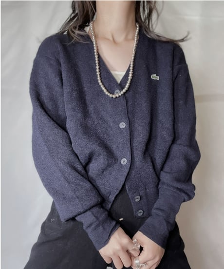 【USED】 LACOSTE Acrylic Knit Cardigan  ⑬ / 220111-028