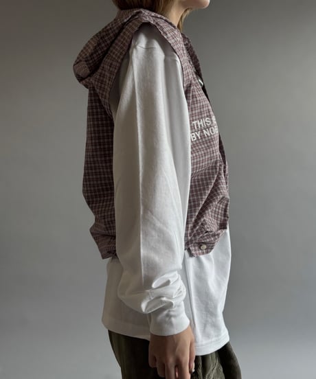 【RE;CIRCLE】 Stencil N/S Hooded Check Shirt  /  250911-002