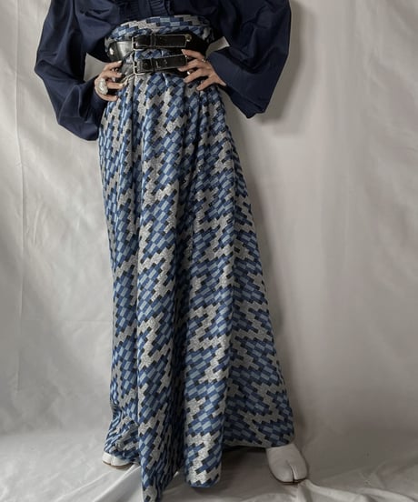 【USED】 Shiny Poly Long Skirt/210921-024