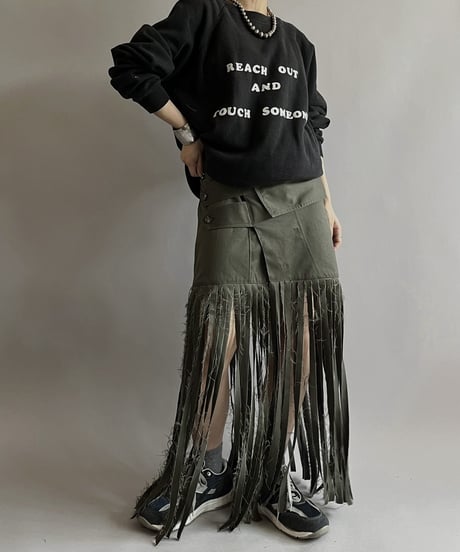 【RE;CIRCLE】 RE Trench Fringe Skirt KHAKI / 240407-031