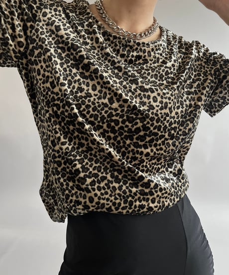 【USED】Leopard Patterned S/S Top /240907-035