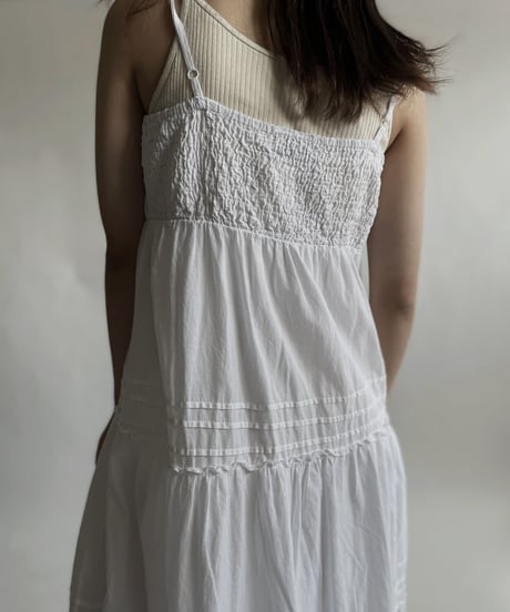 【USED】 White Cotton Camisole One-Piece / 220423-010