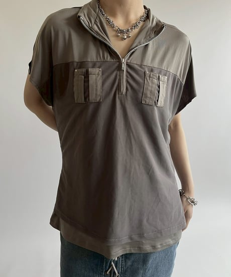 【USED】 DKNY GOLF Half Zip Design S/S Top  / 250526-009