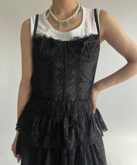 【USED】  Lace Pattern Corset Top /250213-008