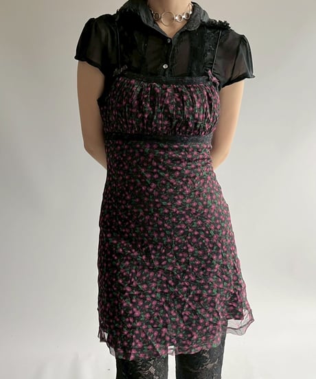 【USED】 Flower Pattern Camisole One-Piece / 250726-020
