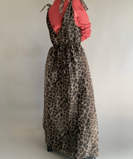 【USED】  Leopard Patterned Camisole Long One-Piece /241116-007