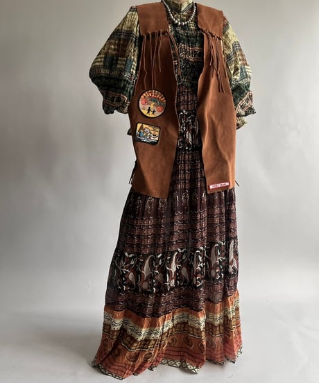 【RE;CIRCLE】 RE Indian Cotton Balloon Sleeved One-piece / 240912-006