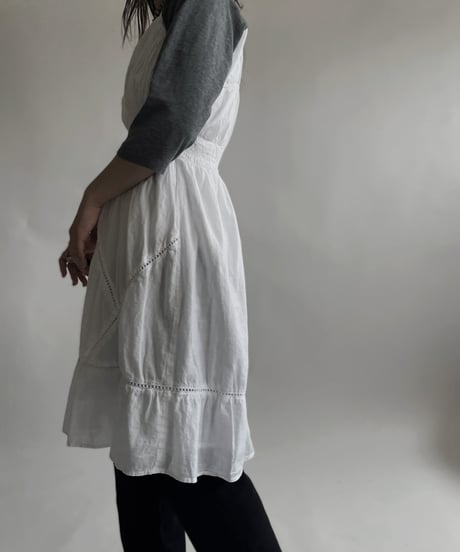 【USED】 White Cotton Camisole One-piece / 220423-045