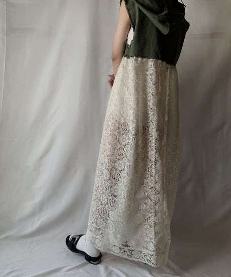【RE;CIRCLE】 RE Lace × Fatique Shirt One-peice①/210801-068