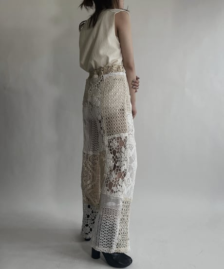【RE;CIRCLE】 RE Crochet Patchwork Pants / 220623-027