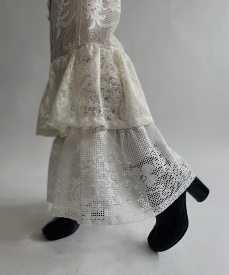 【RE;CIRCLE】 RE Crochet Lace Tiered Pants / 220526-019