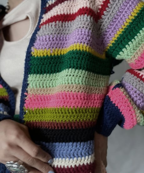 【USED】  Crochet Knit Cardigan/211014-055