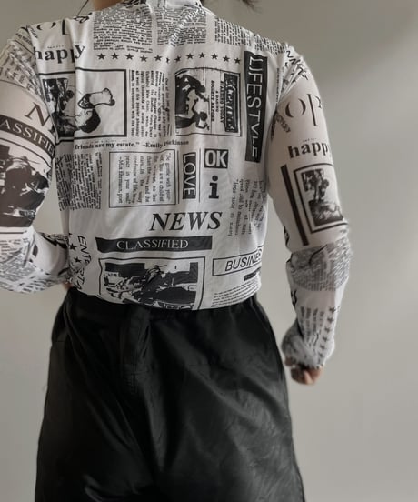 【USED】  L/S Patterned Power net top / 230916-028