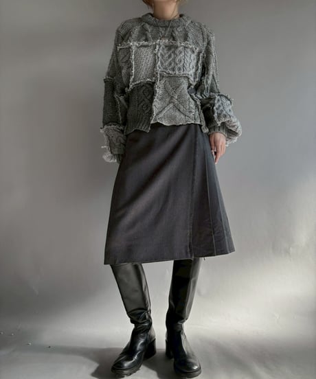 【RE;CIRCLE】 RE Aran Knit Patchwork Pullover Top / 251218-004