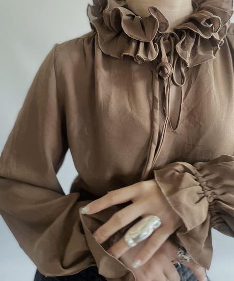 【USED】L/S Puff Sleeve See-through Top /230909-014