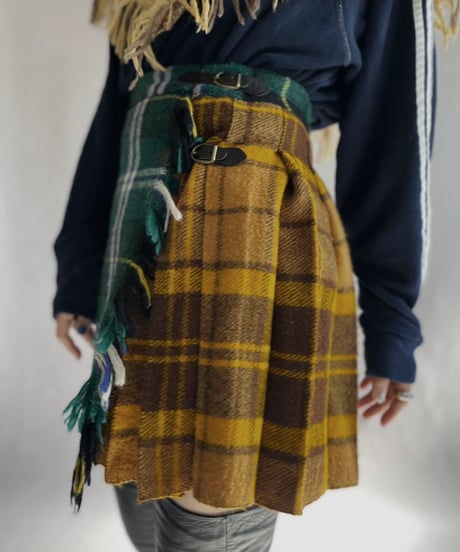 【RE;CIRCLE】 RE Pleats Blanket  Skirt / 230105-022