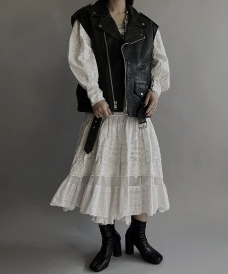 【USED】 Leather Rider's Vest /240127-004