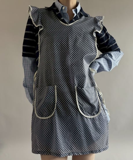 【USED】 Checked Pattern Euro Apron / 260321-007