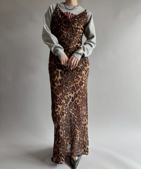 【USED】 Leopard long camisole One-Piece  /250920-035