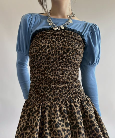 【USED】 Leopard Pattern Balloon Camisole One-Piece/ 260314-003