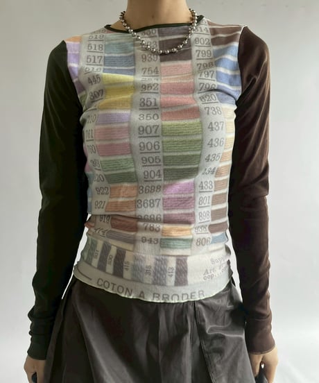 【USED】 Cop.Copine Color Swatch Sheer Top  /251014-044