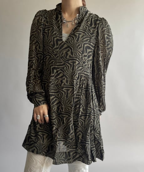 【USED】 GANNI Zebra Patterned One-Piece/241006-001