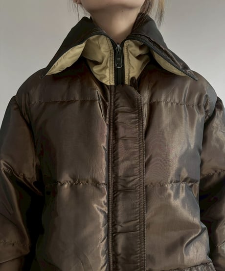 【USED】 Made in USA BILL BLASS Double Zip up Down Long Coat / 260131-004