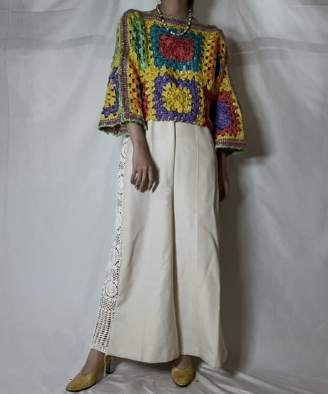 【RE;CIRCLE】 RE Granny Knit S/S Top②/210917-016