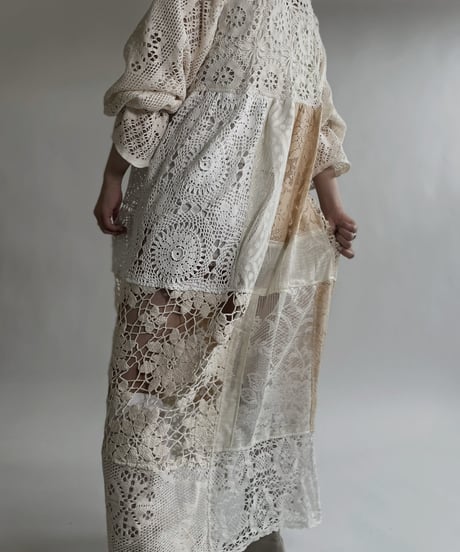 【RE;CIRCLE】 RE Crochet Lace Patchwork One-piece / 220526-010