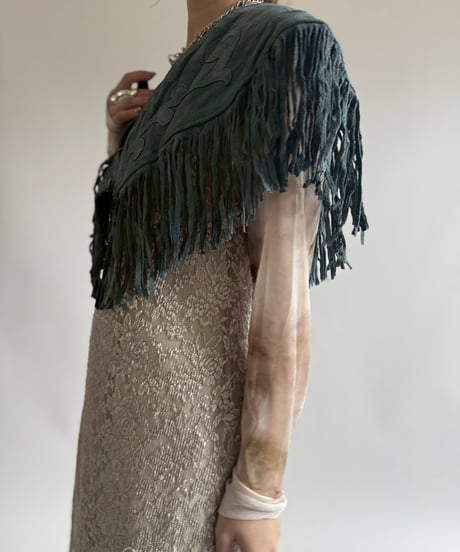 【USED】 Suede Fringe Vest  /250412-014