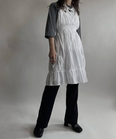 【USED】 White Cotton Camisole One-piece / 220423-045