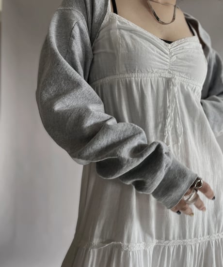 【USED】 White Cotton Camisole One-piece / 221203-032