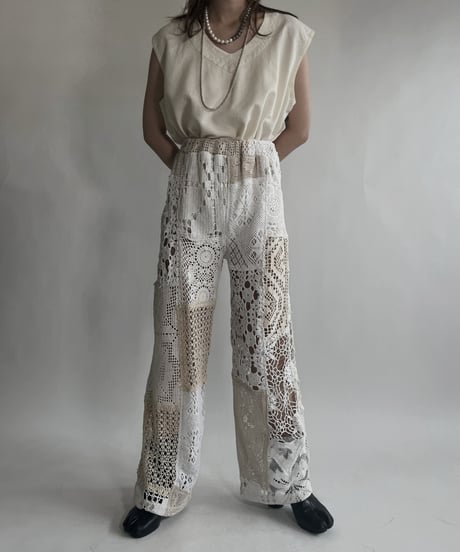 【RE;CIRCLE】 RE Crochet Patchwork Pants / 220623-025