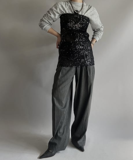 【USED】 Stripe Patterned Slacks Pants / 231104-007
