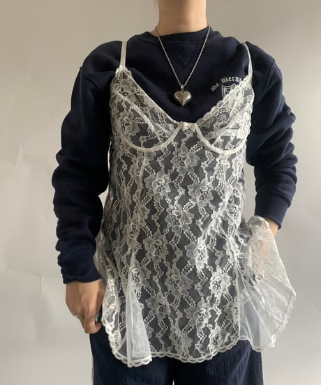 【USED】 lace Patterned Camisole Top /241102-004