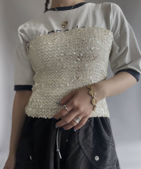 【USED】 Spangle Top White / 230401-038
