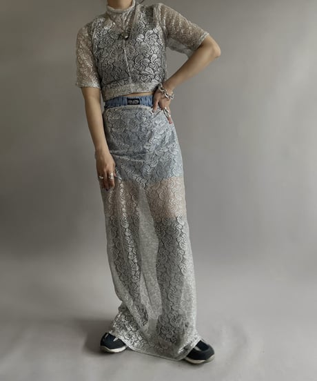 【USED】BRYAN and JOHNNY Lace Patterned Lame Set Up /240421-016