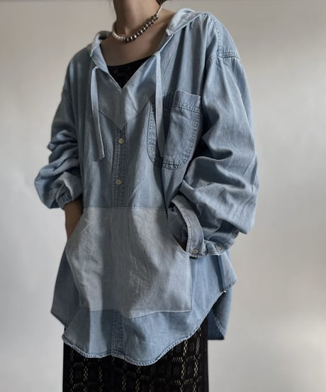 【RE;CIRCLE】 RE Denim Shirt Mexican Hoodie / 220423-020