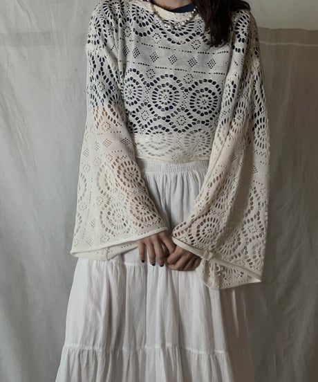 【RE;CIRCLE】RE Crochet L/S Top④/210526-068