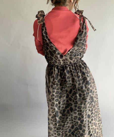 【USED】  Leopard Patterned Camisole Long One-Piece /241116-007