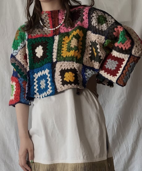 【RE;CIRCLE】 RE Granny Knit Top⑤/210421-012