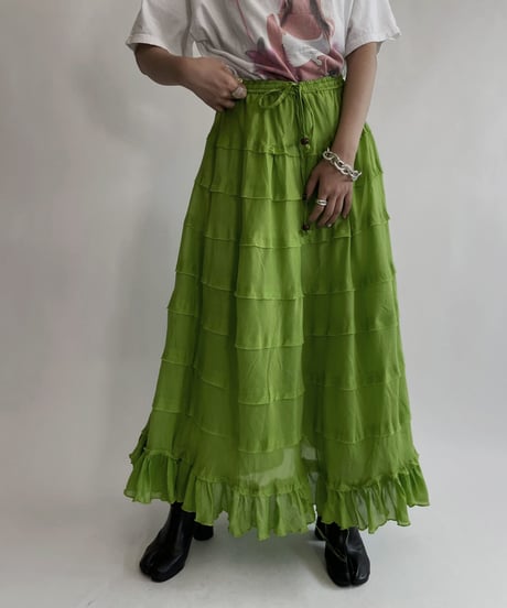 【USED】 Tiered Long Skirt / 220813-027